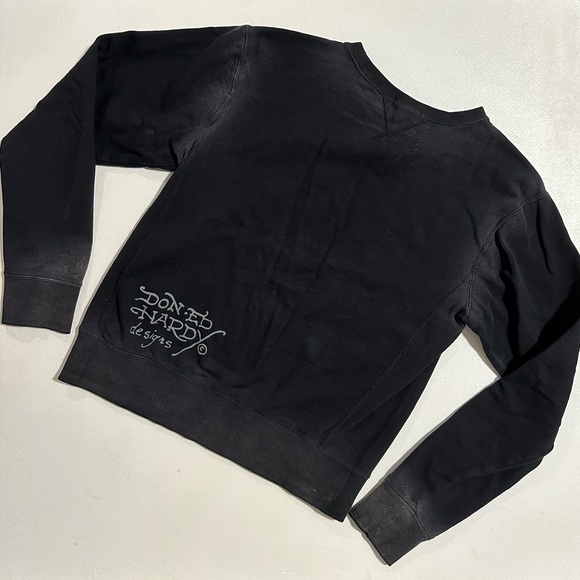 Ed Hardy Maritime Marauders Graphic Sweatshirt Black Grunge Size Small EUC - Picture 3 of 16